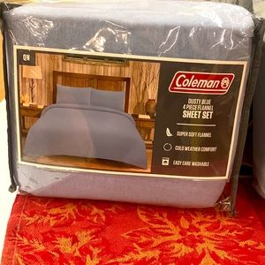 Dusty Blue 4 piece flannel sheet set